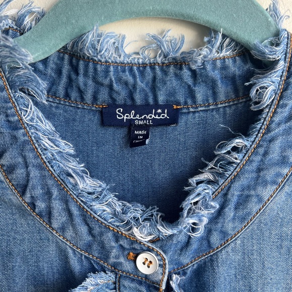 Splendid Chambray Ruffle Top - Picture 2 of 5